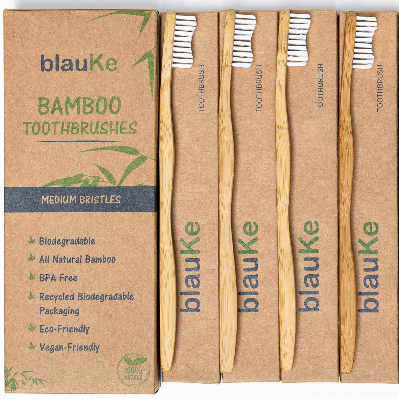 Bamboo Toothbrush Set 4-Pack