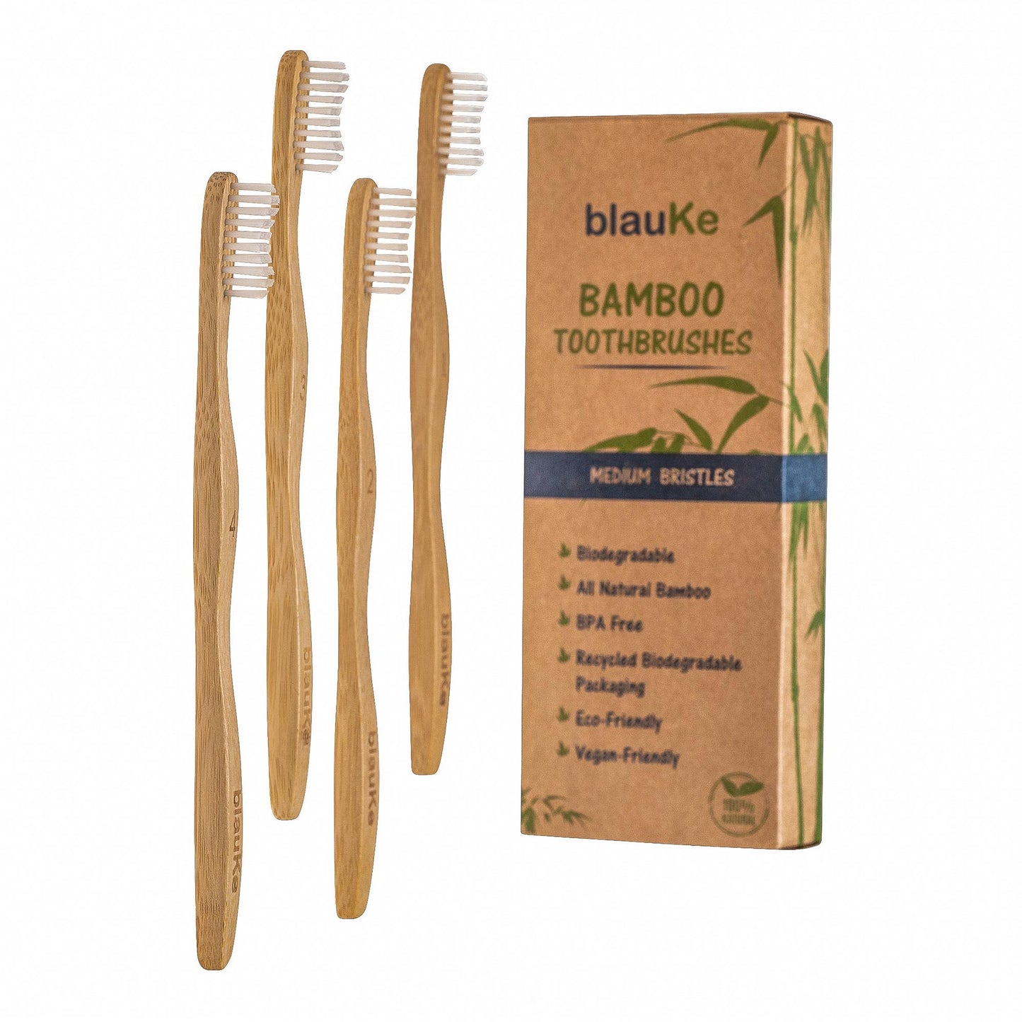 Bamboo Toothbrush Set 4-Pack