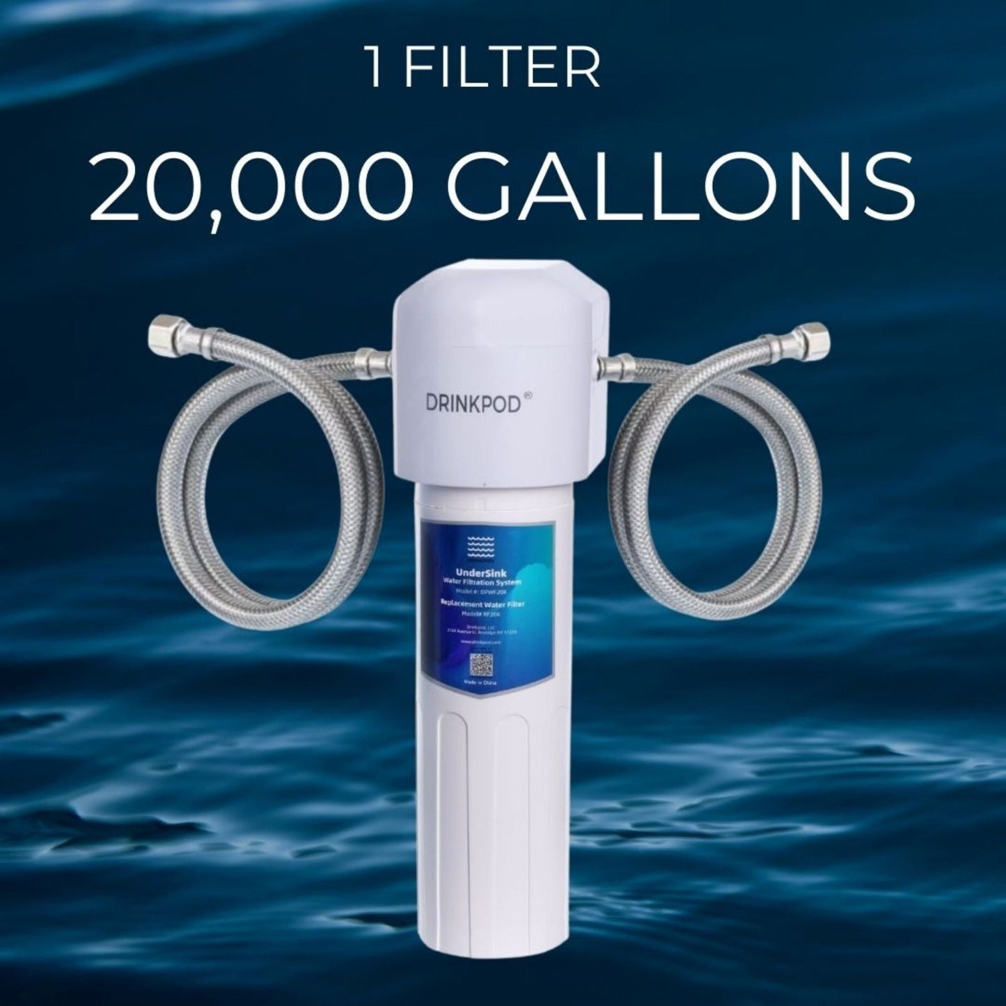 Under Sink Water Filtration System 20,000 Gallons High Capacity Flow